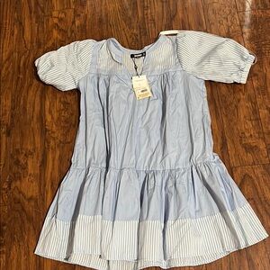 Oversized stripe blue dress